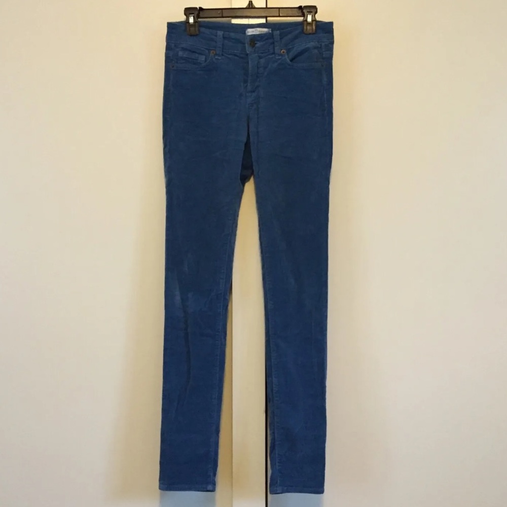 BLUE ESSENCE Slim Fit High Rise Blue Corduroys Jeans Pants sz 4
